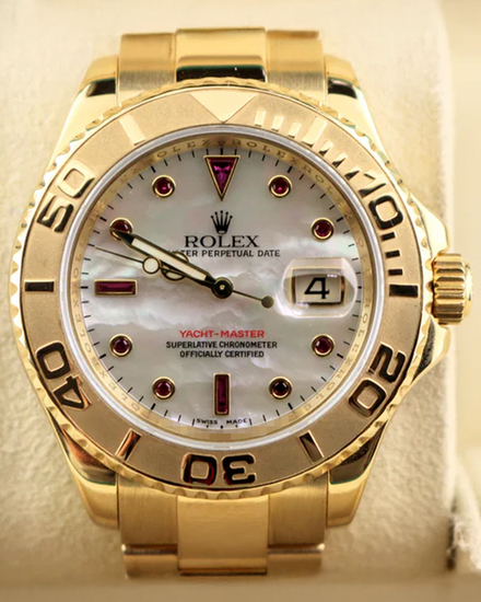 2008 Rolex Yacht-Master 40MM Mother of Pearl Dial Yellow Gold Oyster Bracelet (16628)