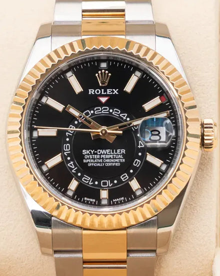 2017 Rolex Sky-Dweller 42MM Black Dial Two-Tone Oyster Bracelet (326933)