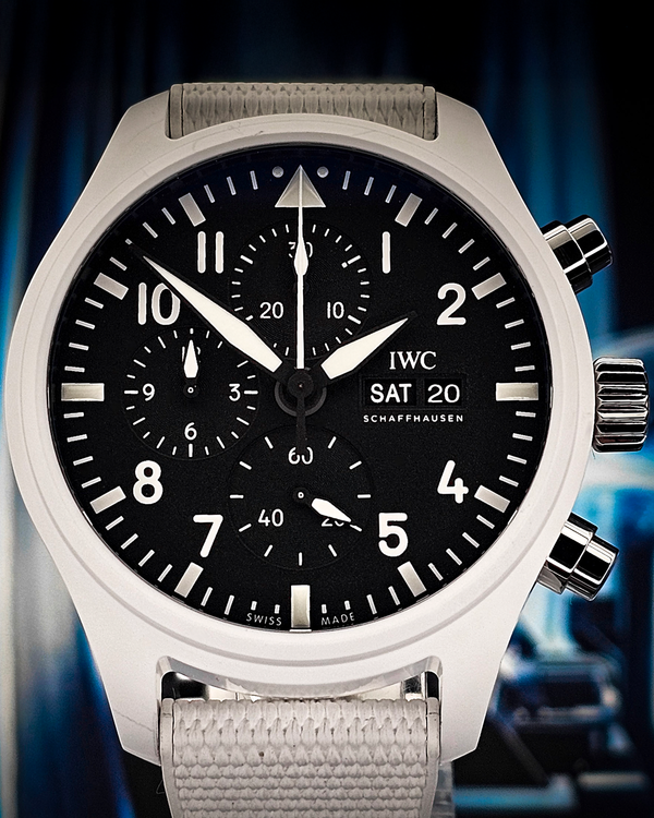 2024 IWC Schaffhausen Pilot Chronograph Top Gun "Lake Tahoe" 44.5MM Black Dial Rubber Strap (IW389105)