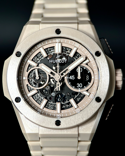2022 Hublot Big Bang Integrated Beige Ceramic L. E. 42MM Skeleton Dial Ceramic Bracelet (451.CZ.4620.CZ)