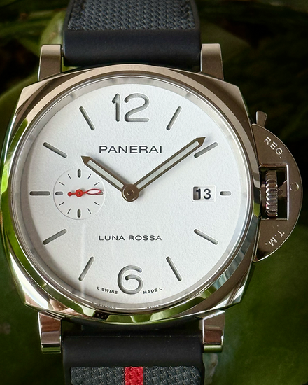 2024 Panerai Luminor Due Luna Rossa 42MM White Dial Rubber Strap (PAM01381)