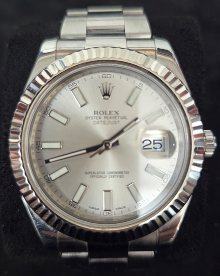 2015 Rolex Datejust II 41MM Silver Dial Oyster Bracelet (116334)