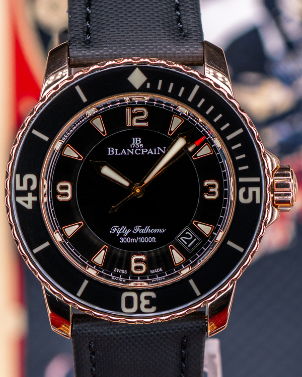 2023 Blancpain Fifty Fathoms 45MM Black Dial Textile Strap (5015-3630-52A)