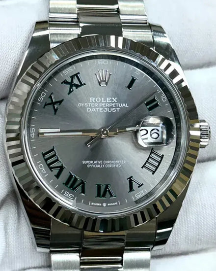 2022 Rolex Datejust "Wimbledon" 41MM Slate Dial Oyster Bracelet (126334)