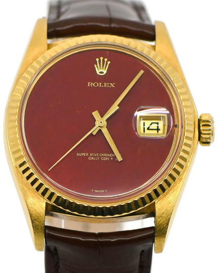 Rolex Datejust 36MM Jasper Dial Leather Strap (1601)