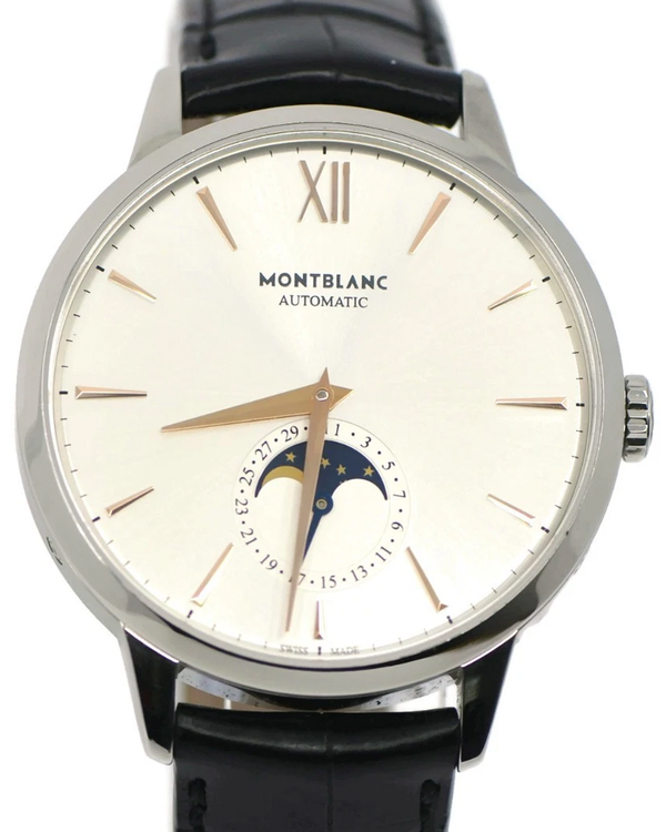 Montblanc Heritage Spirit Moon Phase 41MM Silver Dial Leather Strap (111620)
