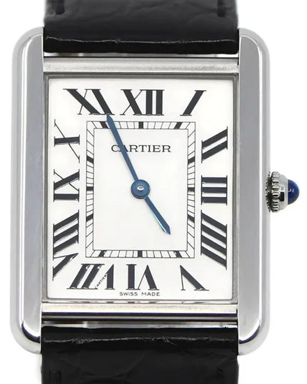 2014 Cartier Tank Solo 27MM Quartz White Dial Leather Strap (W5200003)