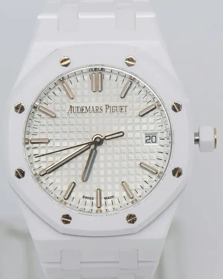 2025 Audemars Piguet Royal Oak 34MM Silver Dial Ceramic Bracelet (77350CB)