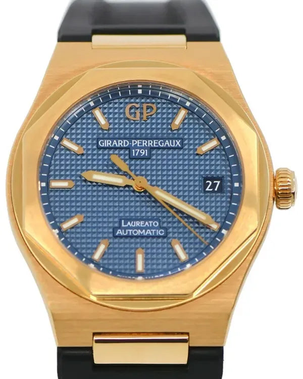 2020 Girard Perregaux Laureato 38MM Blue Dial Rubber Strap (81005-52-432-BB6A)