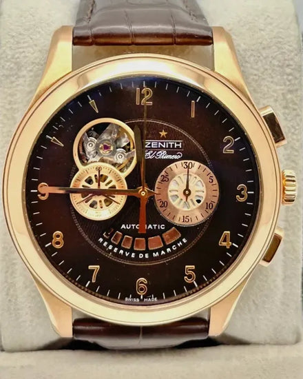 Zenith El Primero Chronograph Grande Class XXT 44MM Brown Dial Leather Strap (18.0520.4021)