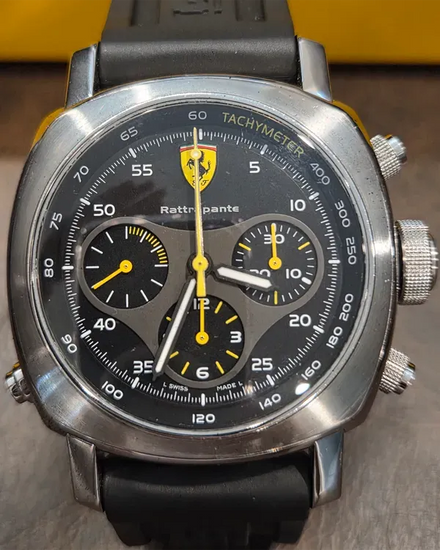 Panerai Ferrari "Rattrapante" L.E. 45MM Black Dial Rubber Strap (FER00010)