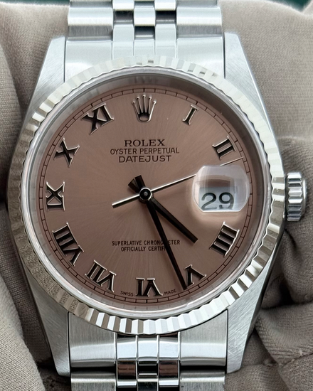 1998 Rolex Datejust 36MM Salmon Dial Jubilee Bracelet (16234)