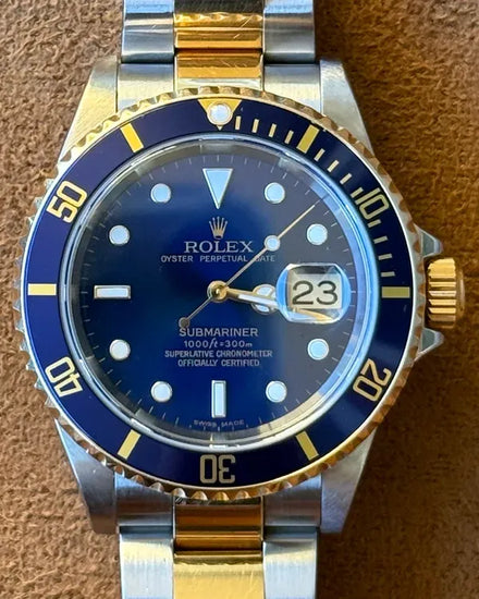 2005 Rolex Submariner Date "Bluesy" 40MM Blue Dial Two-Tone Oyster Bracelet (16613)
