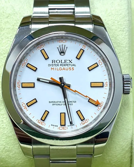 Rolex Milgauss 40MM White Dial Oyster Bracelet (116400)