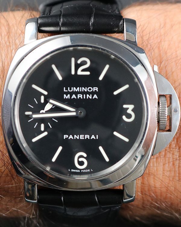 2001 Panerai Luminor Marina 44MM Black Dial Leather Strap (OP6518)
