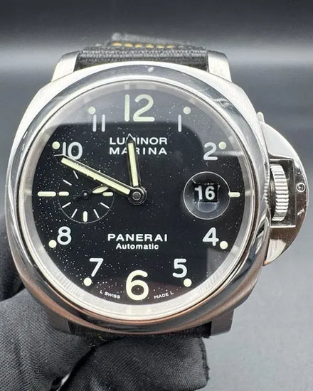 Panerai Luminor Marina 44MM Black Dial Textile Strap (PAM00164)