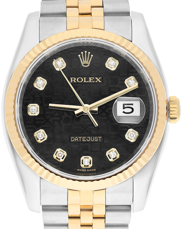 2008 Rolex Datejust 36MM Black "Jubilee" Dial Two-Tone Super Jubilee Bracelet (116233)