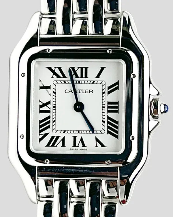 No Reserve - 2024 Cartier Panthère De Cartier 27MM Quartz White Dial Steel Bracelet (WSPN0015)