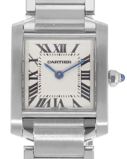 2004 Cartier Tank Française de Cartier 20MM Quartz White Dial Steel Bracelet (W51008Q3)