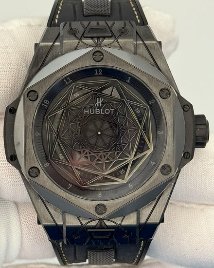 2017 Hublot Big Bang Sang Bleu L.E. 45MM Black Dial Leather Strap (415.CX.1114.VR.MXM17)