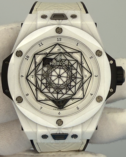2020 Hublot Big Bang Unico Sang Bleu L.E. 45MM White Dial Leather Strap (415.HX.2027.VR.MXM19)