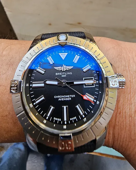 Breitling Avenger 43MM Black Dial Textile Strap (A17318)