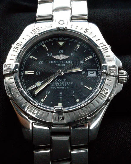 Breitling Colt 38MM Black Dial Steel Bracelet (A17350)