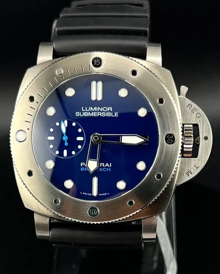 2018 Panerai Submersible BMG-Tech 1950 3 Days 47MM Blue Dial Rubber Strap (PAM00692)