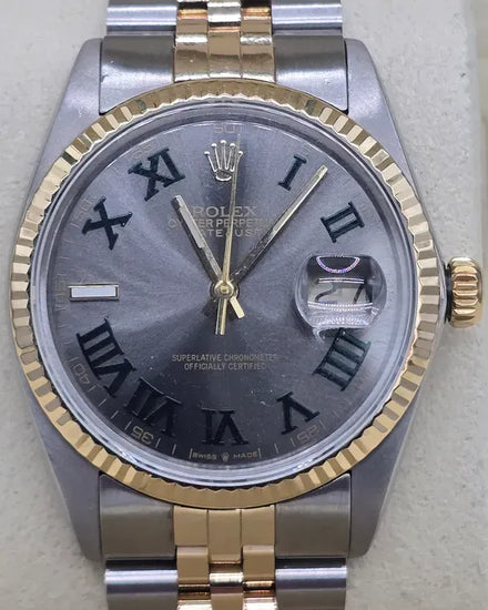 Rolex Datejust "Wimbledon" 36MM Slate Dial Two-Tone Jubilee Bracelet (16013)