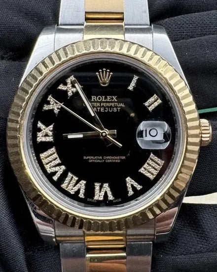 2016 Rolex Datejust II 41MM Black Dial Two-Tone Oyster Bracelet (116333)