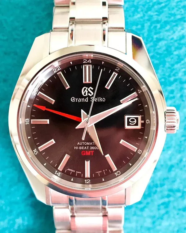 (Angie) Grand Seiko Heritage Hi-Beat GMT 40MM Black Dial Steel Bracelet (SBGJ203)