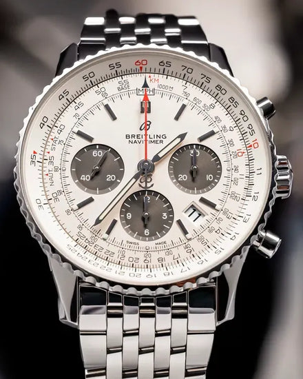 Breitling Navitimer 1 B01 43MM White Dial Steel Bracelet (AB0121)