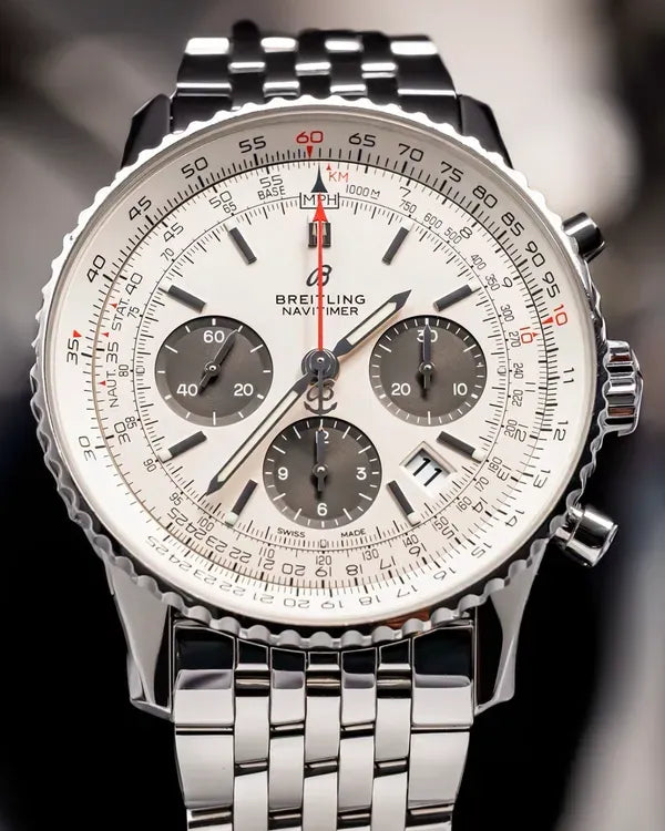 Breitling Navitimer 1 B01 43MM White Dial Steel Bracelet (AB0121)