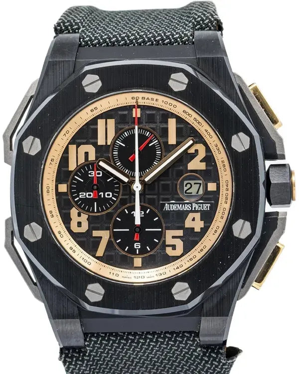 2011 Audemars Piguet Royal Oak Offshore "Arnold Schwarzenegger The Legacy" L.E. 48MM Black Dial Textile Strap (26378IO.OO.A001KE.01)