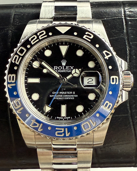 2013 Rolex GMT-Master II "Batman" 40MM Black Dial Oyster Bracelet (116710BLNR)