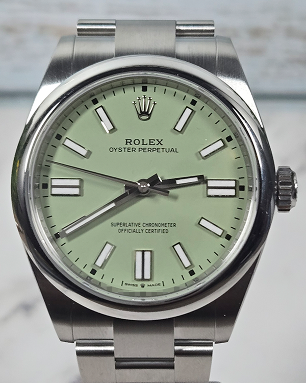2025 Rolex Oyster Perpetual 41MM Pistachio Dial Oyster Bracelet (134300)