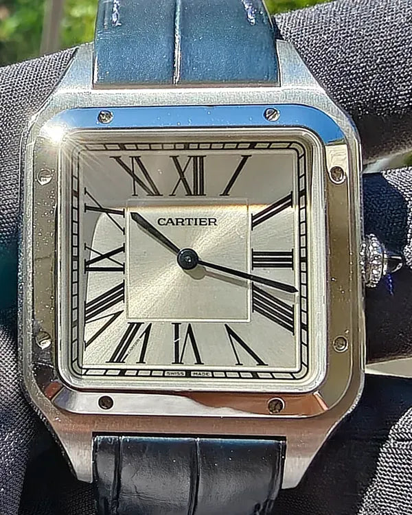 Cartier Santos De Cartier 46.6MM White Dial Steel Bracelet (WSSA0032)