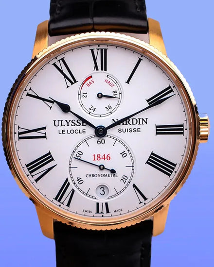 Ulysse Nardin Marine Torpilleur 42MM White Dial Leather Strap (1182-310/40)