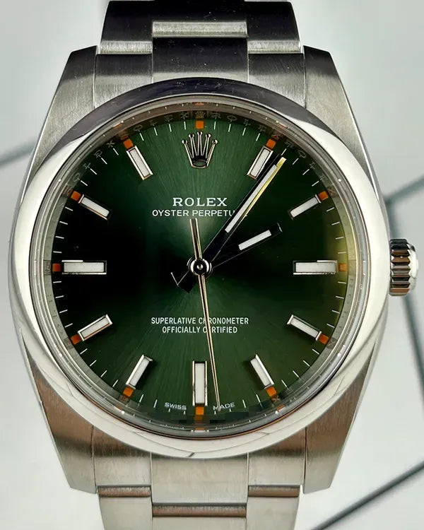 2019 Rolex Oyster Perpetual 34MM Green Dial Oyster Bracelet (114200)
