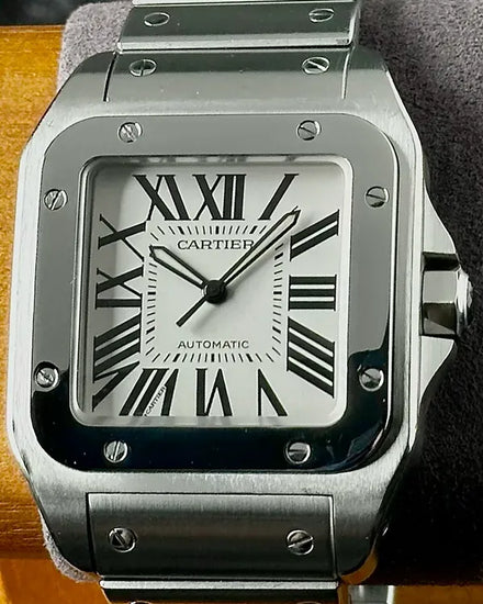 2007 Cartier Santos 100 38MM White Dial Steel Bracelet (W200737G)
