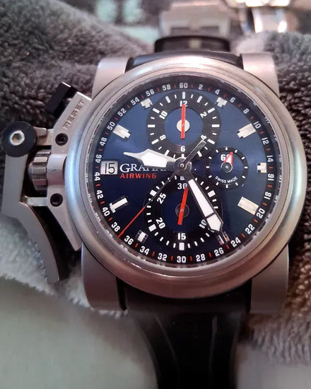 Graham Chronofighter Oversize Airwing 47MM Blue Dial Rubber Strap (20DKT/DO313- 093)