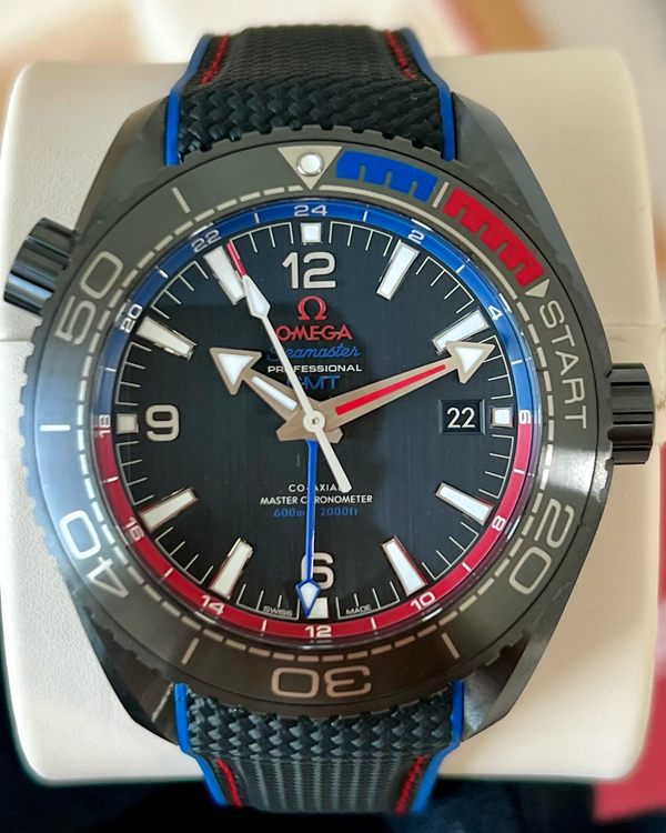 Omega Seamaster Planet Ocean "ETNZ Deep Black" 45.5MM Black Dial Rubber Strap (215.92.46.22.01.004)