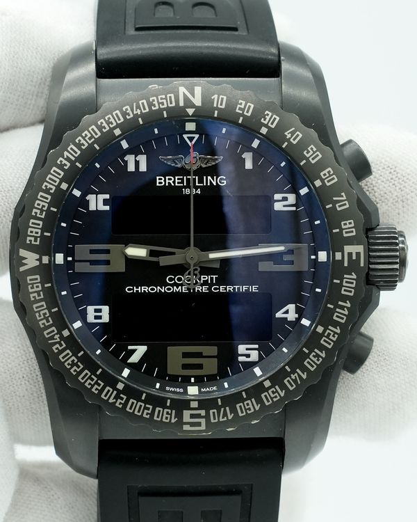 Breitling Cockpit B50 46MM Quartz Black Dial Rubber Strap (VB501022/BD41)