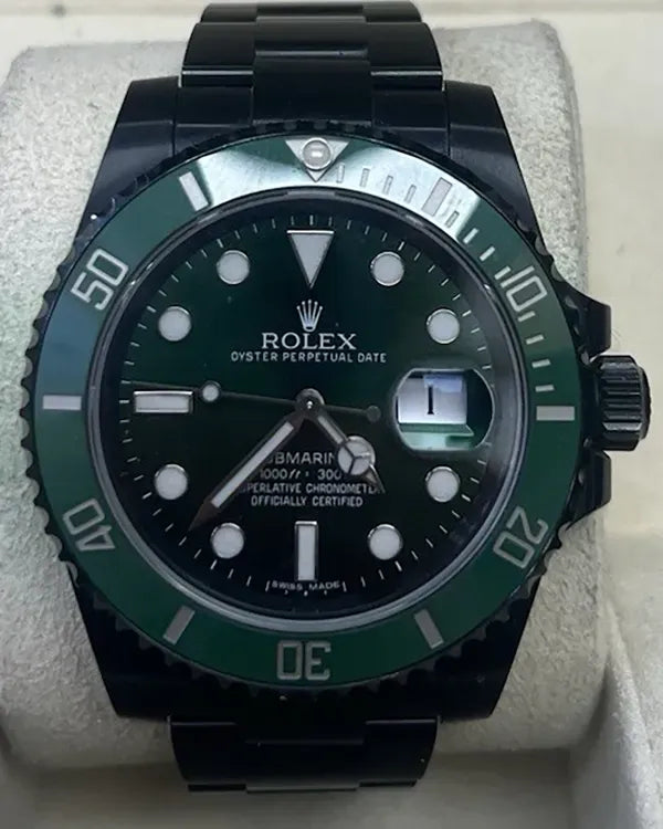 2012 Rolex Submariner Date "Hulk" 40MM Green Dial Aftermarket Oyster Bracelet (116610LV)