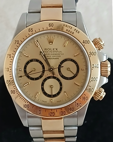 1999 Rolex Cosmograph Daytona 40MM Champagne Dial Two-Tone Oyster Bracelet (16523)