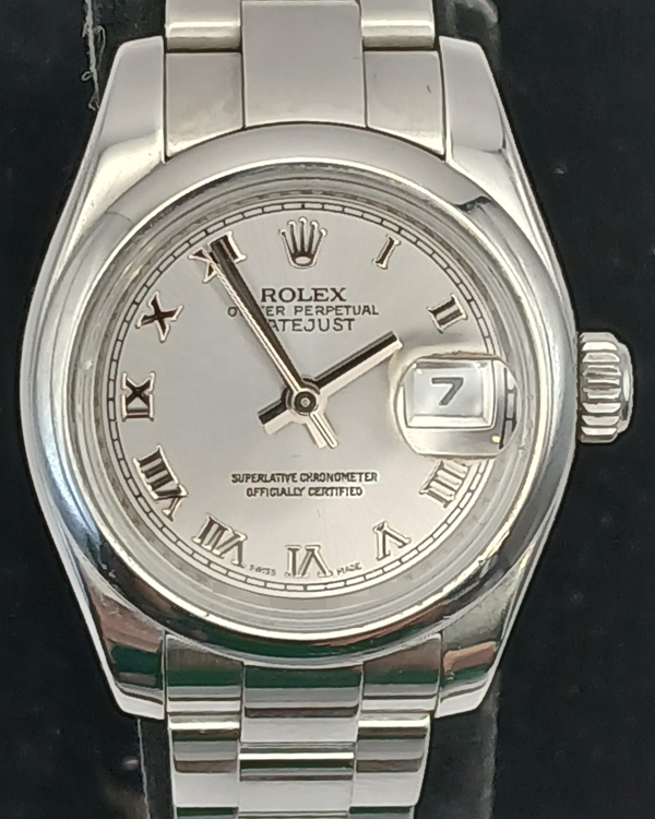 2007 Rolex Lady-Datejust 26MM Rhodium Dial Oyster Bracelet (179160)