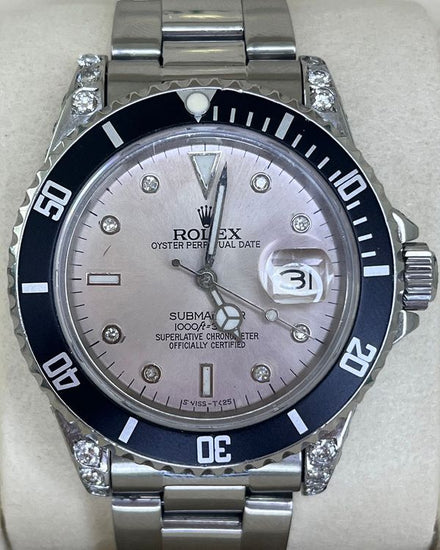 Rolex Submariner Date 40MM Aftermarket Silver Dial Oyster Bracelet (16800)