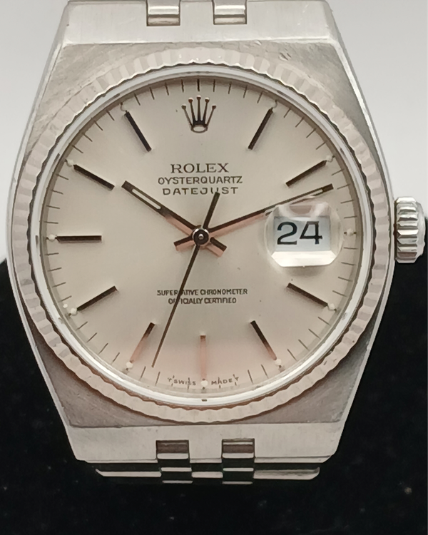 1979 Rolex Datejust Oysterquartz 36MM Silver Dial Oysterquartz Bracelet (17014)
