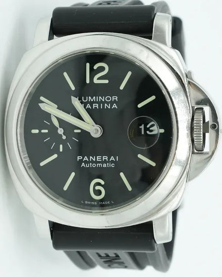 2006 Panerai Luminor Marina 44MM Black Dial Rubber Strap (PAM00104)