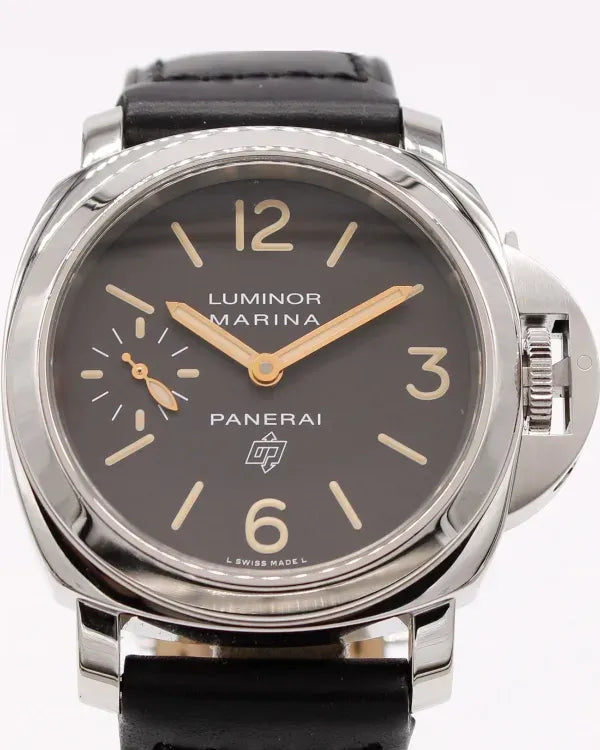 Panerai Luminor Marina Logo Acciaio 44MM Brown Dial Leather Strap (PAM00632)